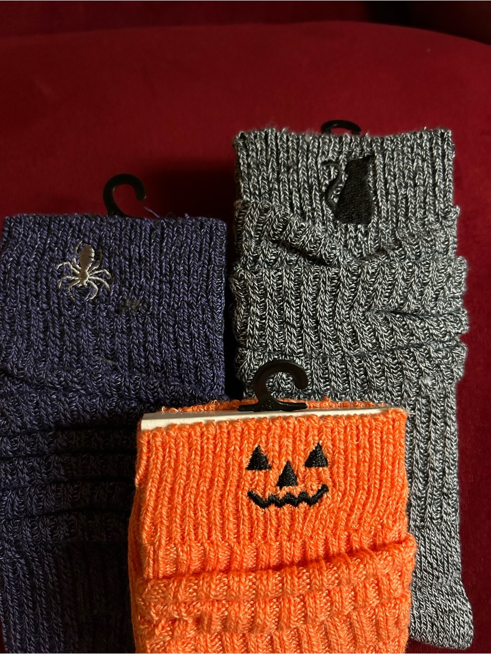 Celebrate It Halloween Knit slouchy Socks - Orange, Gray, Purple